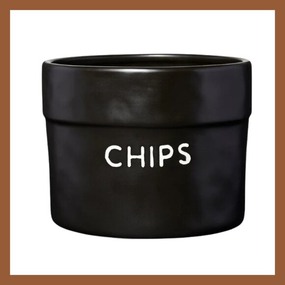 CHIPS Black Ceramic Serving Bowl Hostess Taco Bar - Picture 1 of 2